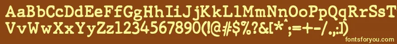 Шрифт JMH Typewriter dry Bold – жёлтые шрифты на коричневом фоне