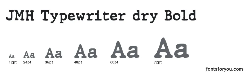 Rozmiary czcionki JMH Typewriter dry Bold