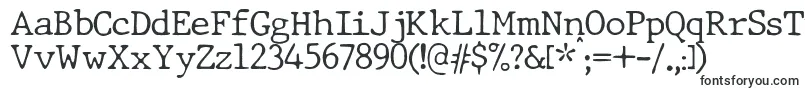JMH Typewriter dry Thin-fontti – Monikieliset fontit