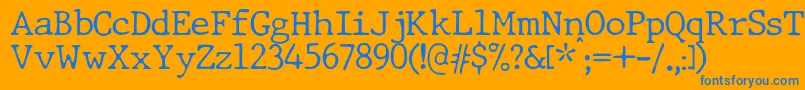 JMH Typewriter dry Thin Font – Blue Fonts on Orange Background