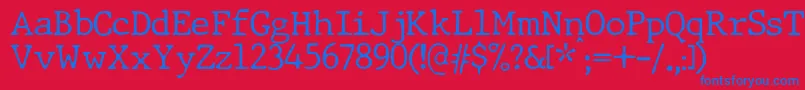 JMH Typewriter dry Thin Font – Blue Fonts on Red Background