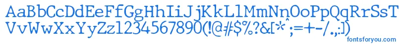 JMH Typewriter dry Thin Font – Blue Fonts on White Background