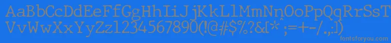 JMH Typewriter dry Thin Font – Gray Fonts on Blue Background