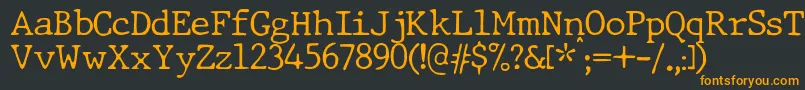 JMH Typewriter dry Thin Font – Orange Fonts on Black Background