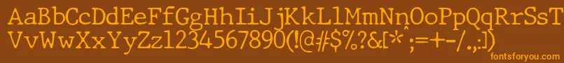 JMH Typewriter dry Thin Font – Orange Fonts on Brown Background