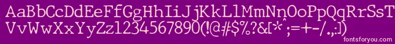 JMH Typewriter dry Thin Font – Pink Fonts on Purple Background