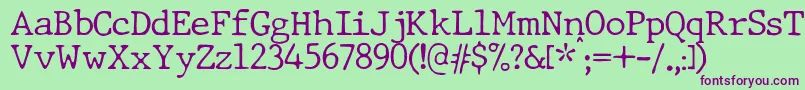 JMH Typewriter dry Thin Font – Purple Fonts on Green Background
