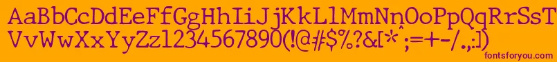 JMH Typewriter dry Thin Font – Purple Fonts on Orange Background