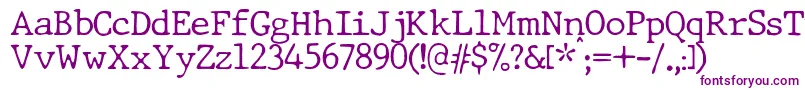 JMH Typewriter dry Thin Font – Purple Fonts on White Background