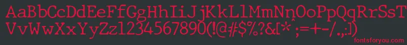 JMH Typewriter dry Thin Font – Red Fonts on Black Background