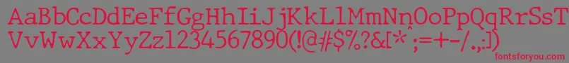 JMH Typewriter dry Thin Font – Red Fonts on Gray Background