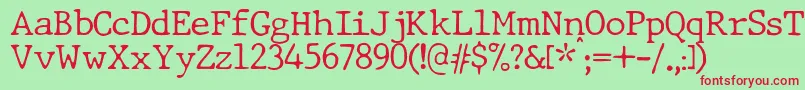 JMH Typewriter dry Thin Font – Red Fonts on Green Background