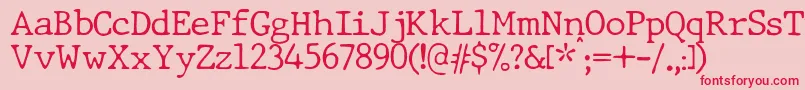 JMH Typewriter dry Thin Font – Red Fonts on Pink Background