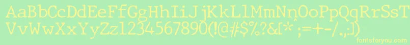 JMH Typewriter dry Thin Font – Yellow Fonts on Green Background