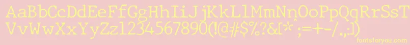 JMH Typewriter dry Thin Font – Yellow Fonts on Pink Background