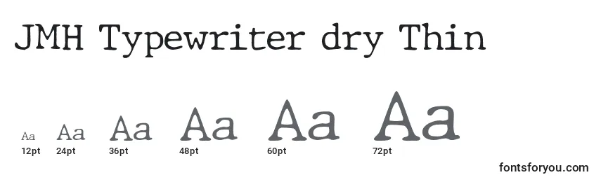 Rozmiary czcionki JMH Typewriter dry Thin