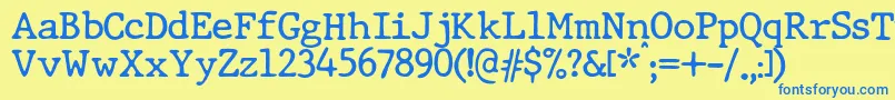 JMH Typewriter dry Font – Blue Fonts on Yellow Background