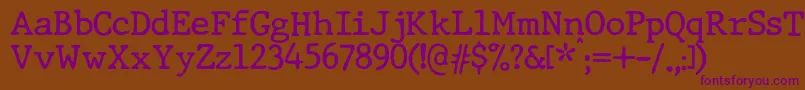 JMH Typewriter dry Font – Purple Fonts on Brown Background