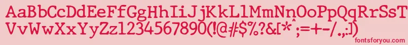 JMH Typewriter dry Font – Red Fonts on Pink Background