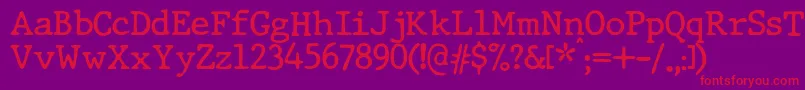 JMH Typewriter dry Font – Red Fonts on Purple Background