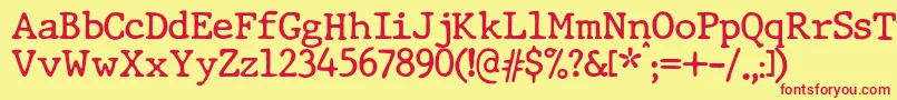 JMH Typewriter dry Font – Red Fonts on Yellow Background