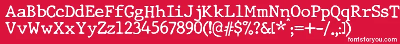 JMH Typewriter dry Font – White Fonts on Red Background