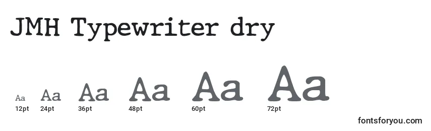 Rozmiary czcionki JMH Typewriter dry