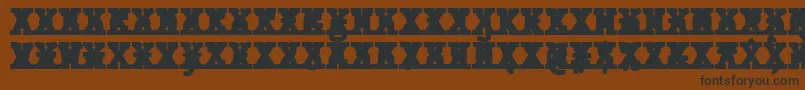 JMH Typewriter mono Black Cross Font – Black Fonts on Brown Background