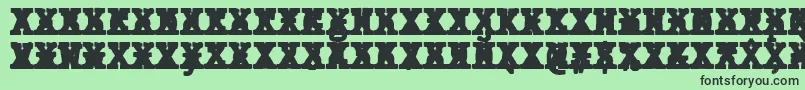 フォントJMH Typewriter mono Black Cross – 緑の背景に黒い文字