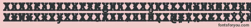 Шрифт JMH Typewriter mono Black Cross – чёрные шрифты на розовом фоне