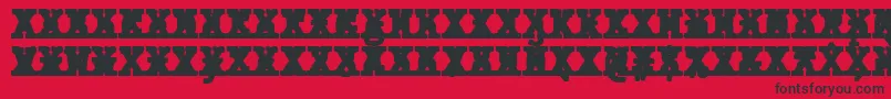 JMH Typewriter mono Black Cross Font – Black Fonts on Red Background