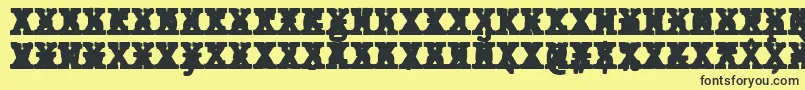 JMH Typewriter mono Black Cross-Schriftart – Schwarze Schriften auf gelbem Hintergrund
