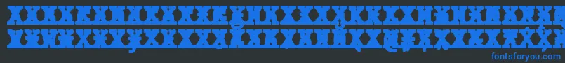 JMH Typewriter mono Black Cross-Schriftart – Blaue Schriften auf schwarzem Hintergrund