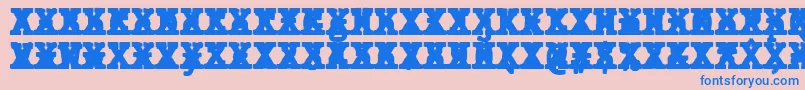 JMH Typewriter mono Black Cross Font – Blue Fonts on Pink Background