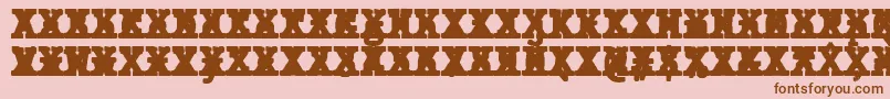 Fonte JMH Typewriter mono Black Cross – fontes marrons em um fundo rosa
