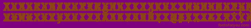 JMH Typewriter mono Black Cross-Schriftart – Braune Schriften auf violettem Hintergrund