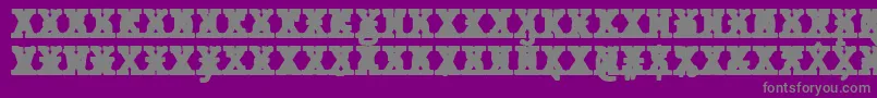 Fonte JMH Typewriter mono Black Cross – fontes cinzas em um fundo violeta