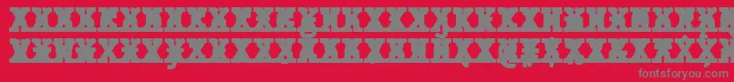 JMH Typewriter mono Black Cross Font – Gray Fonts on Red Background