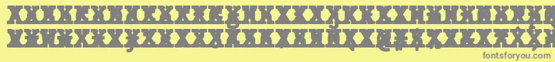 JMH Typewriter mono Black Cross Font – Gray Fonts on Yellow Background