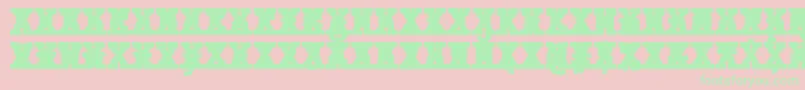 Fonte JMH Typewriter mono Black Cross – fontes verdes em um fundo rosa
