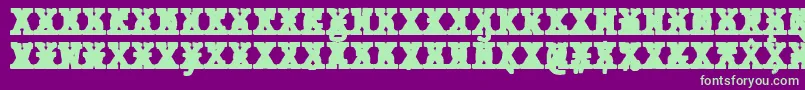 Fonte JMH Typewriter mono Black Cross – fontes verdes em um fundo violeta