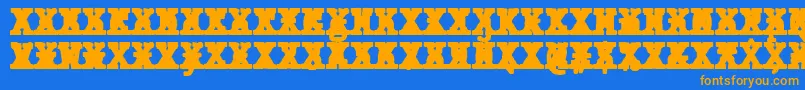 Fonte JMH Typewriter mono Black Cross – fontes laranjas em um fundo azul