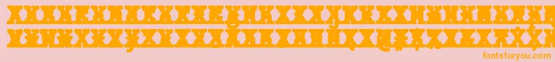 JMH Typewriter mono Black Cross Font – Orange Fonts on Pink Background
