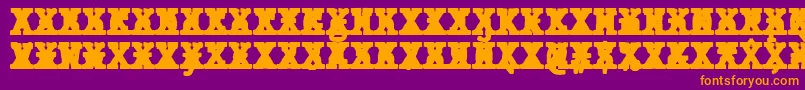 JMH Typewriter mono Black Cross-Schriftart – Orangefarbene Schriften auf violettem Hintergrund