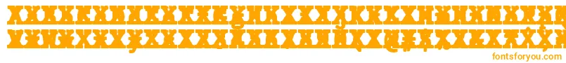 JMH Typewriter mono Black Cross-Schriftart – Orangefarbene Schriften auf weißem Hintergrund