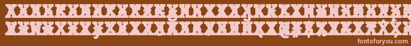 フォントJMH Typewriter mono Black Cross – 茶色の背景にピンクのフォント