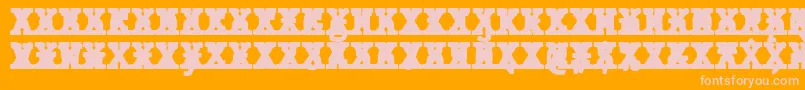 Шрифт JMH Typewriter mono Black Cross – розовые шрифты на оранжевом фоне