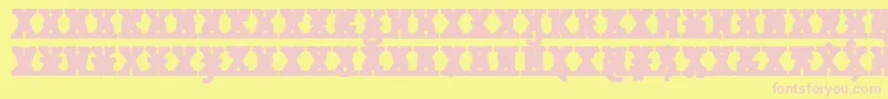 JMH Typewriter mono Black Cross Font – Pink Fonts on Yellow Background