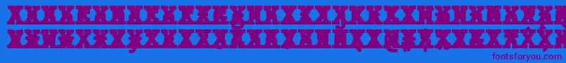 JMH Typewriter mono Black Cross Font – Purple Fonts on Blue Background