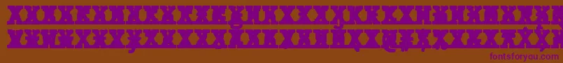 JMH Typewriter mono Black Cross Font – Purple Fonts on Brown Background